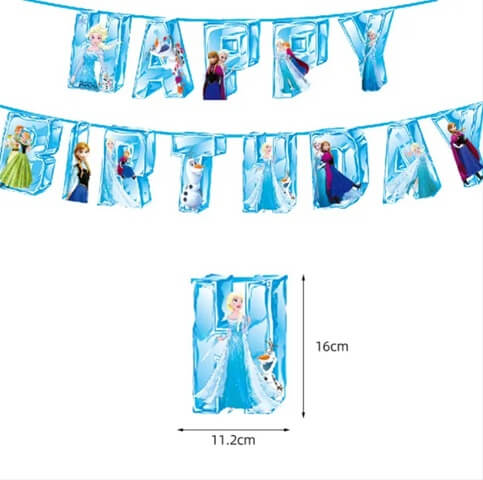 Frozen Theme Happy Birthday Banner.