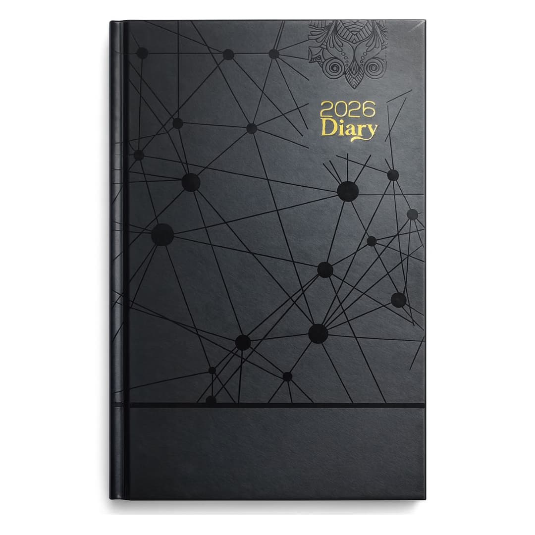 hard cover diary 2026 black